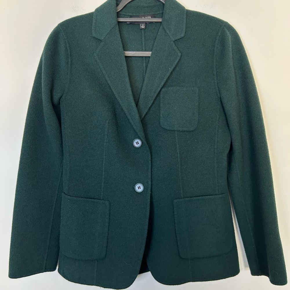 Talbots Wool Blend‎ Blazer Jacket Size 4 Green